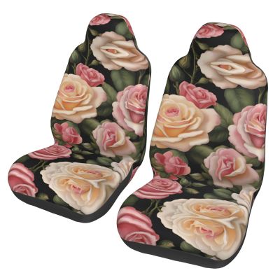 LPLSNWS Many Beautiful Roses Patterned, Durable Car Seat Covers, 2-Pack Suitable for Passenger Cars, Trucks, Commercial Vehicles, and Marine Seats