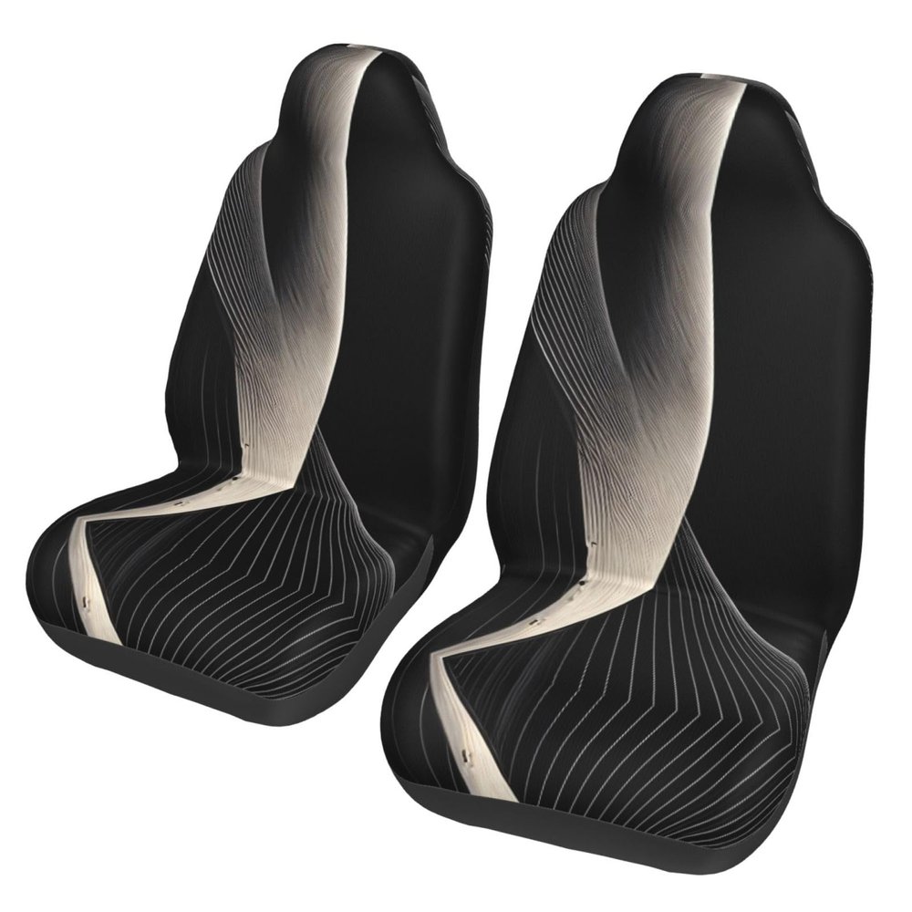 LPLSNWS Abstract Curves Patterned, Durable Car Seat Covers, 2-Pack Suitable for Passenger Cars, Trucks, Commercial Vehicles, and Marine Seats