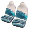 LPLSNWS Cartoon Blue Sea Wave Patterned, Durable Car Seat Covers, 2-Pack Suitable for Passenger Cars, Trucks, Commercial Vehicles, and Marine Seats view 1