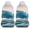 LPLSNWS Cartoon Blue Sea Wave Patterned, Durable Car Seat Covers, 2-Pack Suitable for Passenger Cars, Trucks, Commercial Vehicles, and Marine Seats view 2