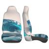 LPLSNWS Cartoon Blue Sea Wave Patterned, Durable Car Seat Covers, 2-Pack Suitable for Passenger Cars, Trucks, Commercial Vehicles, and Marine Seats view 4