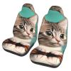 LPLSNWS A Curious Cat Patterned, Durable Car Seat Covers, 2-Pack Suitable for Passenger Cars, Trucks, Commercial Vehicles, and Marine Seats view 1