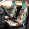 LPLSNWS A Curious Cat Patterned, Durable Car Seat Covers, 2-Pack Suitable for Passenger Cars, Trucks, Commercial Vehicles, and Marine Seats view 3