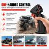 HOTRC DS-4A One-Hand RC Controller System with E-6A 6CH Receiver, 2.4GHz FHSS Transmitter with Cruise Control, Up to 400m Range for RC Crawler, Trail Truck, Drift Car, Boat and Robot view 3