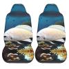 LPLSNWS White-Golden Fish Patterned, Durable Car Seat Covers, 2-Pack Suitable for Passenger Cars, Trucks, Commercial Vehicles, and Marine Seats view 2