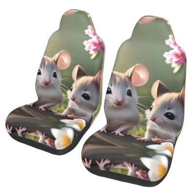 LPLSNWS Mouse in Love Patterned, Durable Car Seat Covers, 2-Pack Suitable for Passenger Cars, Trucks, Commercial Vehicles, and Marine Seats