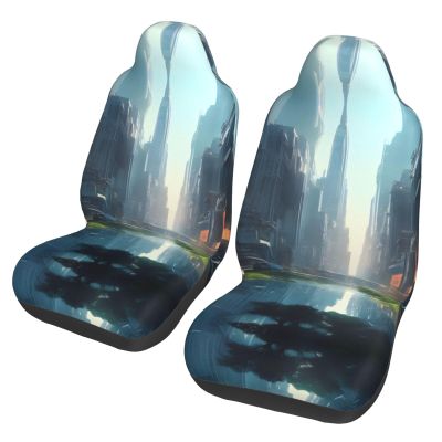 LPLSNWS The City On The Water Patterned, Durable Car Seat Covers, 2-Pack Suitable for Passenger Cars, Trucks, Commercial Vehicles, and Marine Seats