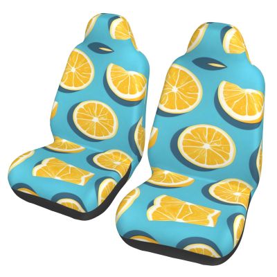 LPLSNWS Lemon Wedges Patterned, Durable Car Seat Covers, 2-Pack Suitable for Passenger Cars, Trucks, Commercial Vehicles, and Marine Seats