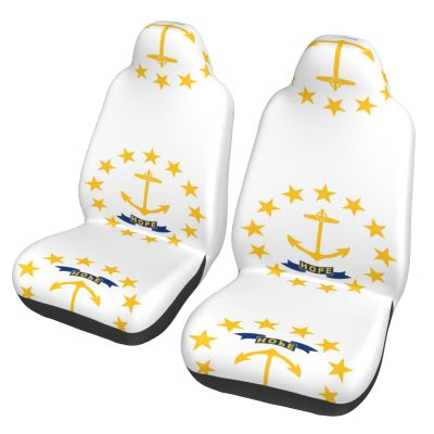 LPLSNWS Rhode Island State Flag Patterned, Durable Car Seat Covers, 2-Pack Suitable for Passenger Cars, Trucks, Commercial Vehicles, and Marine Seats