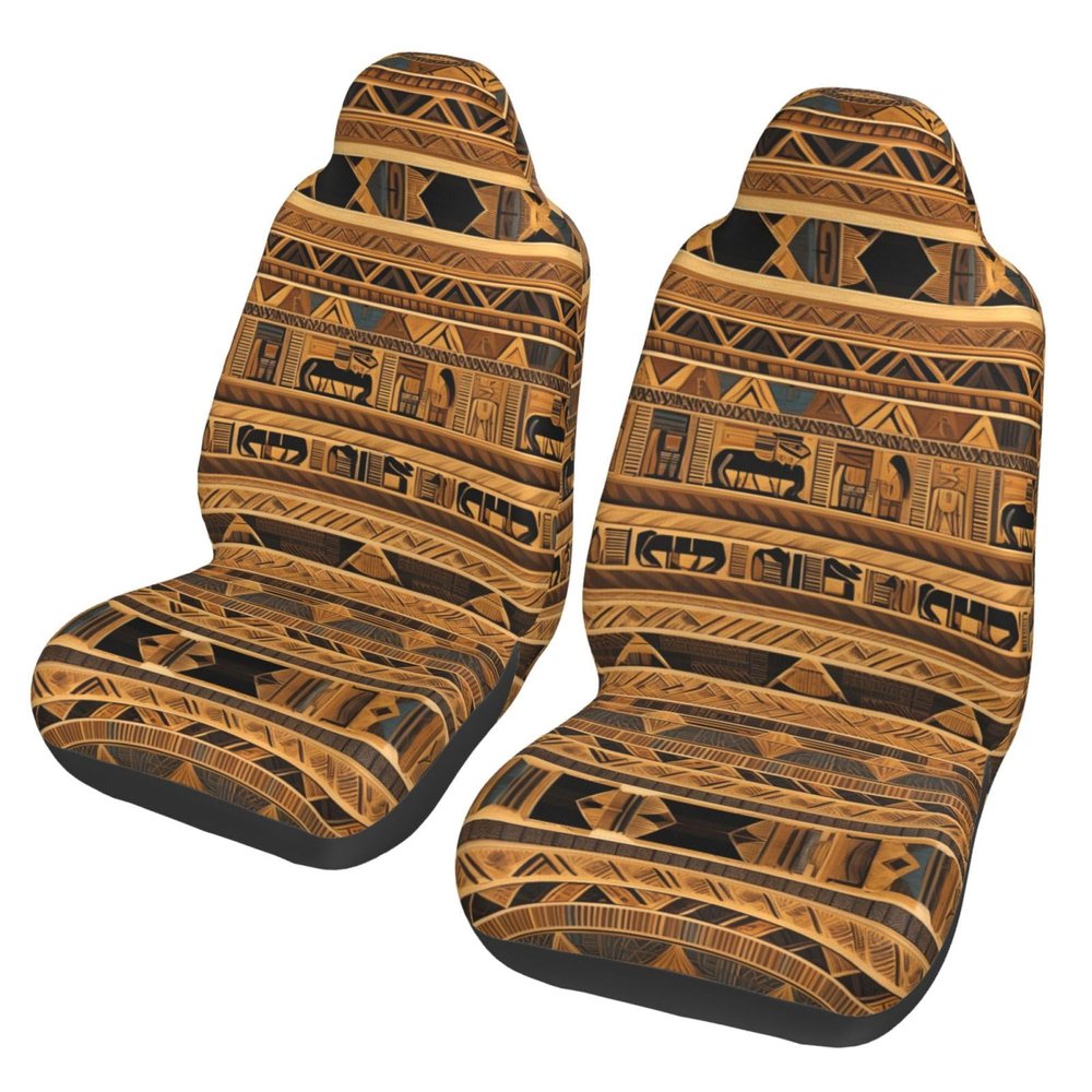 LPLSNWS Egyptian Frescoes Patterned, Durable Car Seat Covers, 2-Pack Suitable for Passenger Cars, Trucks, Commercial Vehicles, and Marine Seats