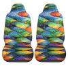 LPLSNWS Rainbow Fish Scale Patterned, Durable Car Seat Covers, 2-Pack Suitable for Passenger Cars, Trucks, Commercial Vehicles, and Marine Seats view 2