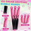 Leitee 36 Pcs Baseball Ice Cream Drip Party Favors, Mini Bubble Wands Ice Cream Drip Print Bubble Wands for Baseball Birthday Party Decoration Goodie Bags Piata Treat Bags Stuffers Team Prize view 3
