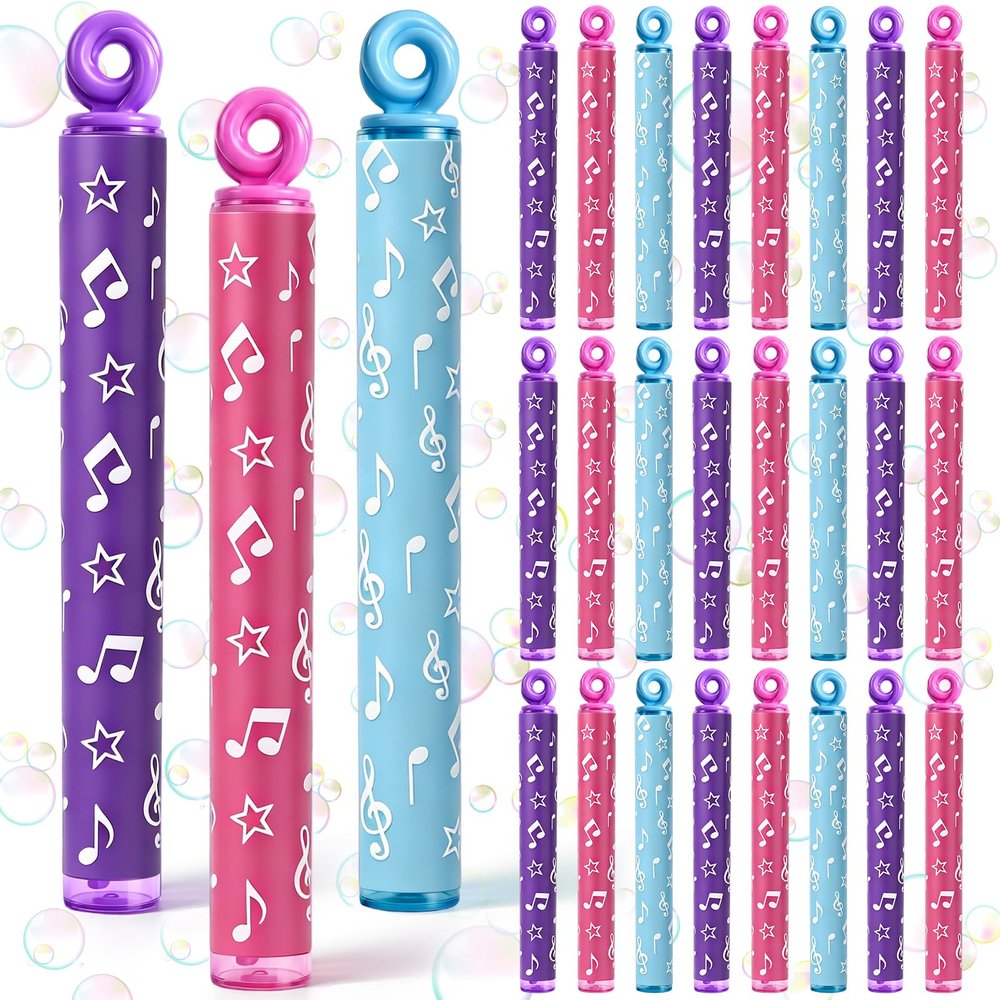 Leitee 24 Pcs Kpop Party Favors, Mini Bubble Wands Crack Print Bubble Wands for Kpop Birthday Party Decoration Goodie Bags Piata Treat Bags Stuffers Prize