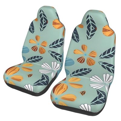 LPLSNWS Light Coloured Floral Patterned, Durable Car Seat Covers, 2-Pack Suitable for Passenger Cars, Trucks, Commercial Vehicles, and Marine Seats