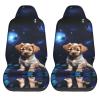 LPLSNWS Puppy Blue Rose Patterned, Durable Car Seat Covers, 2-Pack Suitable for Passenger Cars, Trucks, Commercial Vehicles, and Marine Seats view 2