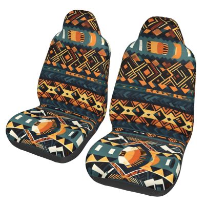 LPLSNWS African Tribal Ethnic Texture Patterned, Durable Car Seat Covers, 2-Pack Suitable for Passenger Cars, Trucks, Commercial Vehicles, and Marine Seats