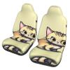 LPLSNWS Cat and Butterfly Patterned, Durable Car Seat Covers, 2-Pack Suitable for Passenger Cars, Trucks, Commercial Vehicles, and Marine Seats view 1