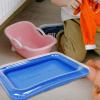 BESTYASH Portable Pool and Sand Tray, Transparent Blue Mini Pool Forsummer Play Accessories for Toddlers, Easy to Store and Carry view 2