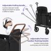 ELEMARA 4 Seater Wagon Stroller, Premium Stroller Wagon for 4 Kids, Foldable All-Terrain Wagon for Kids with Canopy, Adjustable Push/Pull Handles,Convertible High Seat&Organizer, Black view 3