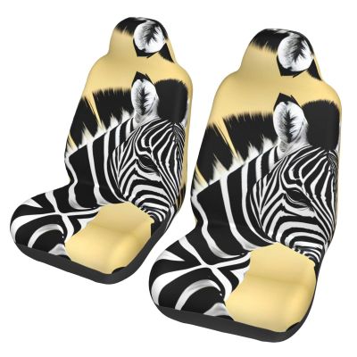 LPLSNWS Black and White Zebra Patterned, Durable Car Seat Covers, 2-Pack Suitable for Passenger Cars, Trucks, Commercial Vehicles, and Marine Seats