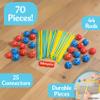 Fisher-Price Create Your Way Fort Builder 70 Piece Fort Building Kit for Kids, Build Your Own Indoor Fort, Construction Set with Rods and Connectors, DIY Play Space for Kids view 3