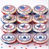 SugarMeLicious Patriotic Edible Cupcake Toppers, USA Flag Edible Images, 4th Of July Cupcake Decorations, Memorial Day Military Theme Cake Decor, 12 Count 2.5 Inch Frosting Circles view 1