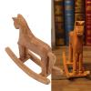 Omquot Wooden Rocking Horse Hand Carved Pine Table Decoration Gifts for Kids Decorative Ornaments for Home, Office and Bedroom view 2