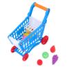 Hilitand Kids Shopping Cart Set Toddler Shopping Cart Toy with Plastic Fruits Vegetables Basket for Early Childhood Education Learning Development (Blue) view 1