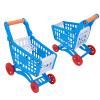 Hilitand Kids Shopping Cart Set Toddler Shopping Cart Toy with Plastic Fruits Vegetables Basket for Early Childhood Education Learning Development (Blue) view 4