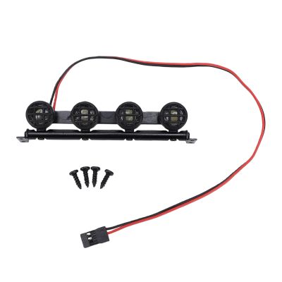Julihai RC Car Roof Light Bar, 4 High Brightness Simulated Spotlights with Pre Wired Plug and Play for 1/12 1/14 /16/18 Scale RC Crawler Off Road Vehicles