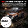 Julihai RC Car Roof Light Bar, 4 High Brightness Simulated Spotlights with Pre Wired Plug and Play for 1/12 1/14 /16/18 Scale RC Crawler Off Road Vehicles view 3