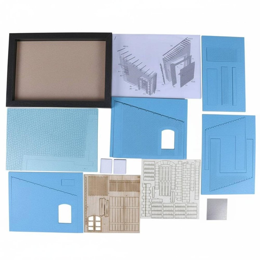 KQFCAZRE Brick House Model Base Realistic Appearance 1:35 Building Diorama Unpainted Diorama Ruins House