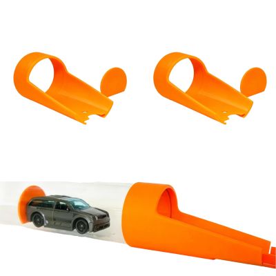 2PCS Compatible with Air Toobz Adapter for Hot Wheels Track Connector & Car Pusher | 3D Printed Toy Accessory Boosts Imaginative Play (Orange, A)