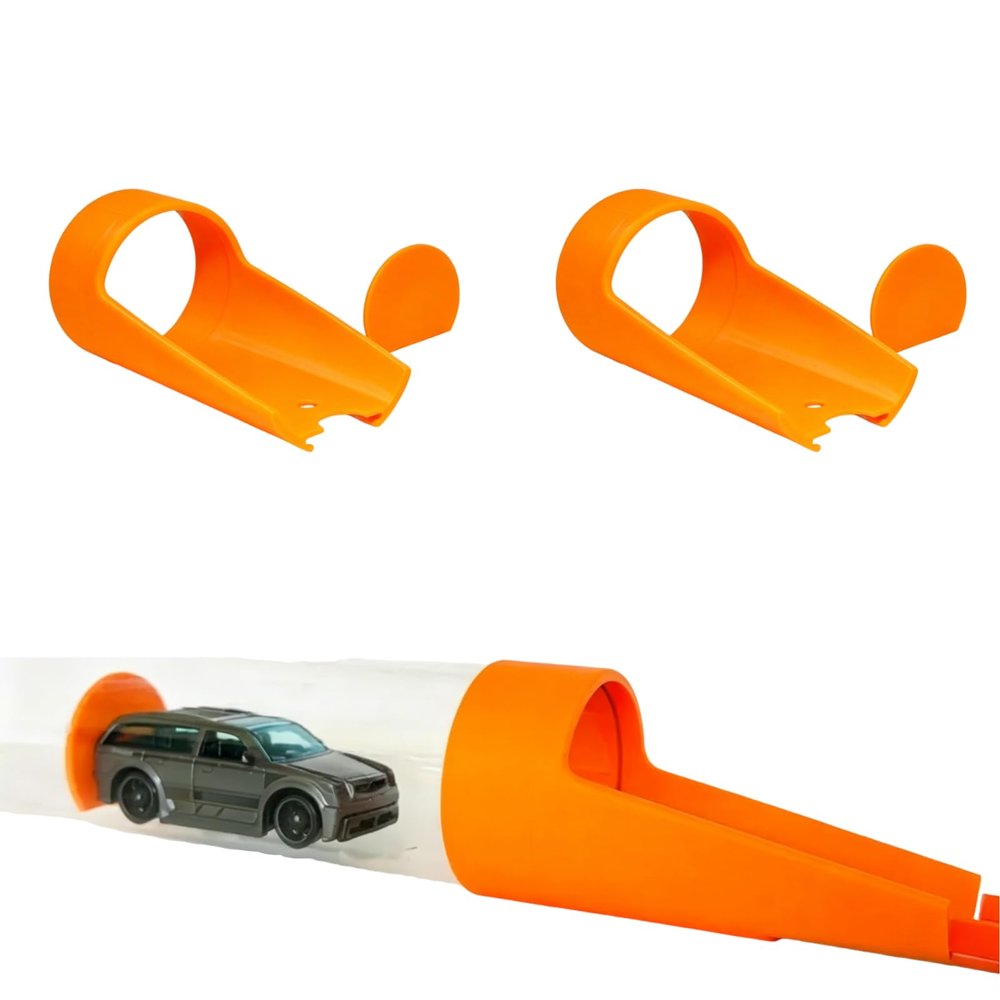2PCS Compatible with Air Toobz Adapter for Hot Wheels Track Connector & Car Pusher | 3D Printed Toy Accessory Boosts Imaginative Play (Orange, A)