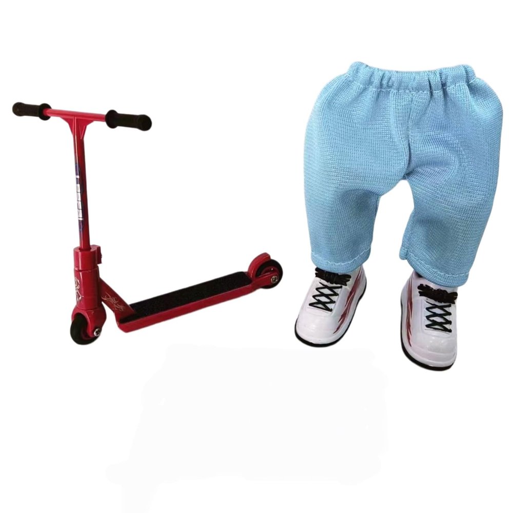 SUNGDOGIN Miniature Finger Scooters, Complete with Fingertip Pants and Shoes, Perfect As Party Favors Or Table Decoration