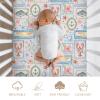 Selgkds Boho Beach Seashells Floral Baby Crib Sheets for Girls Pink Conch Flowers Soft Snug Fitted Crib Mattress Covers for 52''x28'' Standard Crib & Toddler Mattress Bed Sheets Patchwork One Size view 3