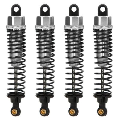 4PCS Aluminum Alloy CNC Hydraulic Shock Damper for HSP 1/10 RC Car, Replacement for 94101 94102 94103 94188 94108 with Smooth Ride and Lightweight Design (Silver)