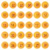 UBottey 30Pcs Numbered Raffle Balls 1-30, 1.57 Inch Orange Plastic Lottery Drawing Balls, Clear Printed Reusable Balls for Bingo Games, Party Raffles, Event Prizes and Classroom Activities view 1