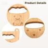 Vestamore 2 Pcs Chefs Wooden Knife Set, Beech Wood, 4.7 in / 12 cm, Safe for Cutting Fruits and Vegetables, with Cute Bear & Cat Shapes, Easy to Handle for Small Ones view 2