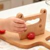 Vestamore 2 Pcs Chefs Wooden Knife Set, Beech Wood, 4.7 in / 12 cm, Safe for Cutting Fruits and Vegetables, with Cute Bear & Cat Shapes, Easy to Handle for Small Ones view 3