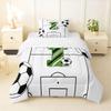 Erosebridal Soccer Bedding Toddler,Personalized Initial I Comforter Set White and Black Ball Game Bed Sets Football Court Duvet Insert 2 Pieces view 1