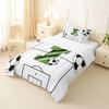 Erosebridal Soccer Bedding Toddler,Personalized Initial I Comforter Set White and Black Ball Game Bed Sets Football Court Duvet Insert 2 Pieces view 2