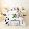 Erosebridal Soccer Bedding Toddler,Personalized Initial I Comforter Set White and Black Ball Game Bed Sets Football Court Duvet Insert 2 Pieces view 4