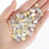 100 Pcs Miniature Coins for Crafts Tiny Fake Gold Coins Metal Dollhouse Gold Brick Coin for Fairy Micro Landscaping Display Decoration Accessories Garden view 3