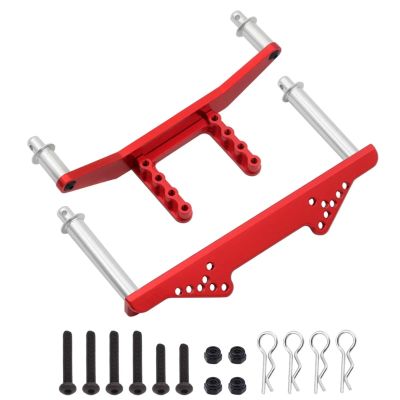 RC Modifications Spare for Traxxas for Slash for Rustler for Stampede for VXL 2WD 1/10 RC Car Upgrade Accessories Metal Front and Rear Body Mounts with Body Struts(Red)