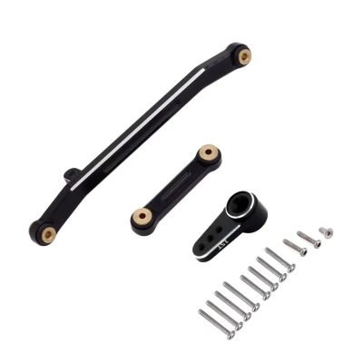 Rc Accessories for Axial for SCX24 for Deadbolt C10 for JLU for Gladiator for Mustang 1/24 RC Car Metal Steering Linkage with Ball Head Track Parts(Black a)