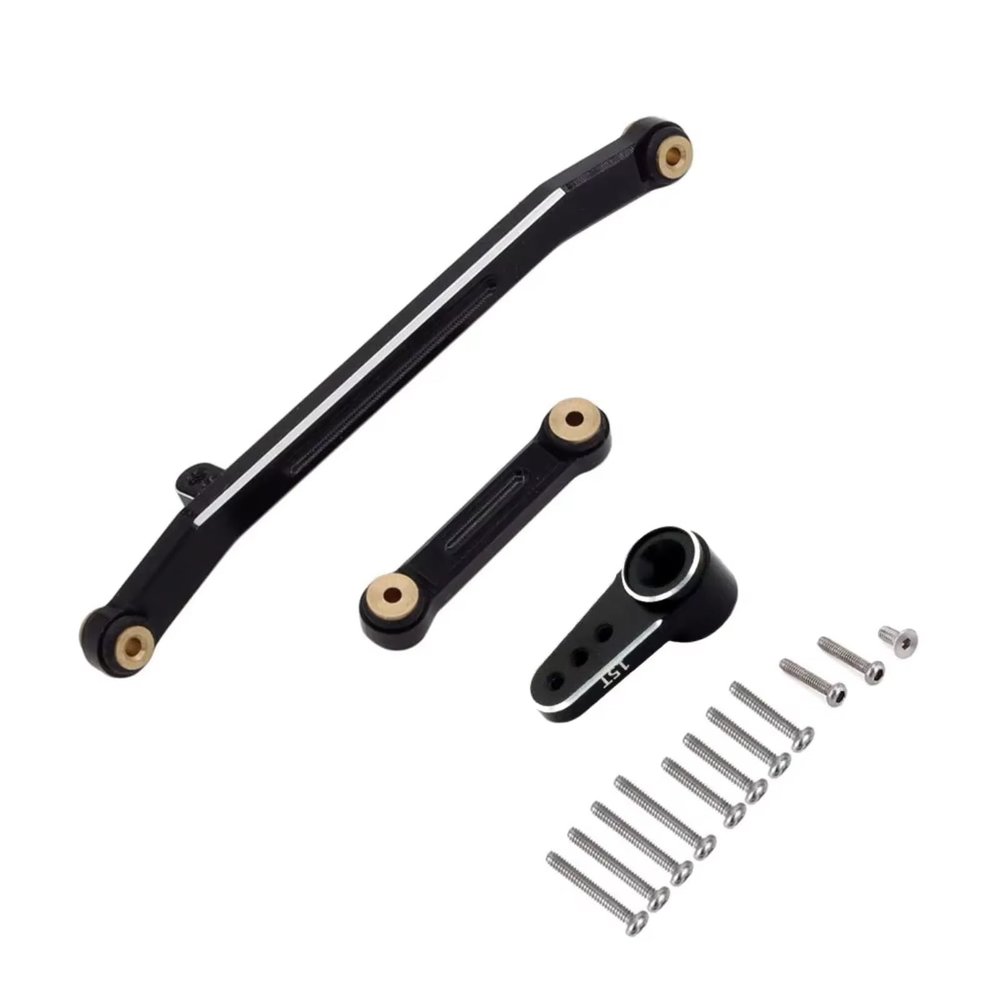 Rc Accessories for Axial for SCX24 for Deadbolt C10 for JLU for Gladiator for Mustang 1/24 RC Car Metal Steering Linkage with Ball Head Track Parts(Black a)