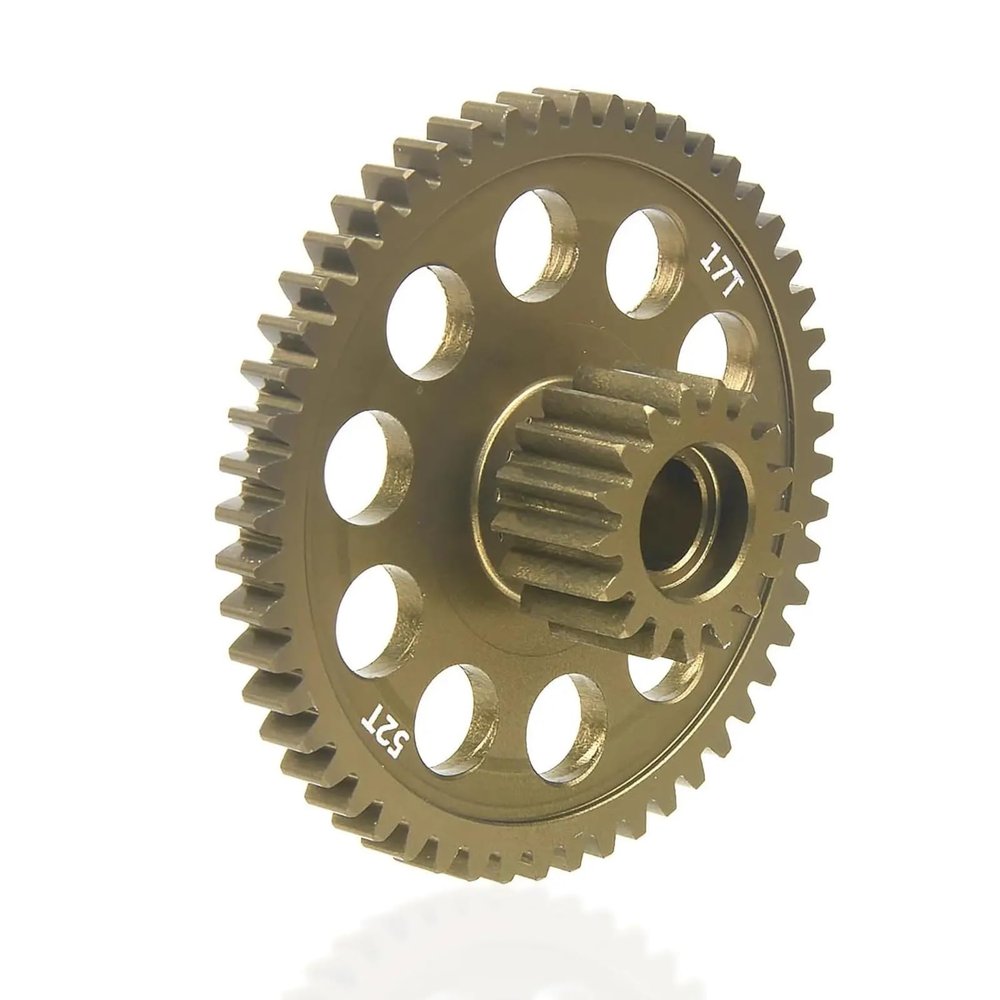 RC Modifications Spare Compatible with Tamiya Blackfoot Monster for Beetle 1/10 RC Car Upgrade Parts Accessories 17T 52T Aluminum Counter Gear