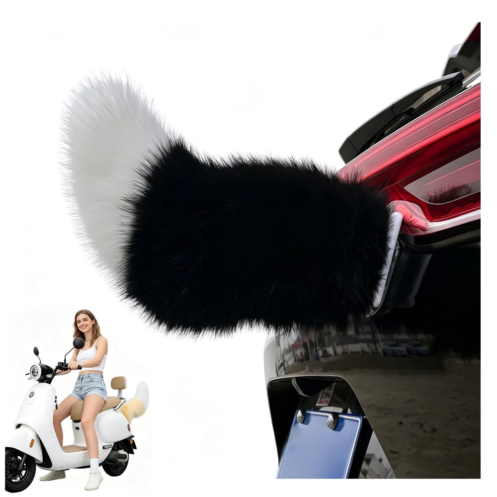 Remote Control Electric Car Tail, Adorable Cat Tail for Car, Rechargeable Plush Animal Moving Tails, USB Rechargeable, Fluffy Wagging Ornament, Universal Fit for Auto Trunk Bumper Decoration (#05)