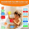 Suction Cup Bath Toys for Toddlers: 5PCS Waterfall Stacking Cups Bathtub Toys for Babies & Infants, Essential Bathtime Silicone Water Toys, Sensory Stocking Stuffers for Boys & Girls 1 2 3 4 Years view 2